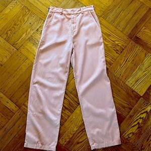 Lacausa pink tan high waist trousers 4 wide leg
